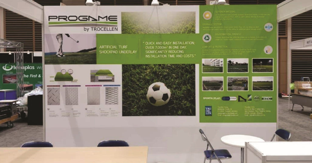 ProGame's booth at Stadia & Arena in Japan 2018.
