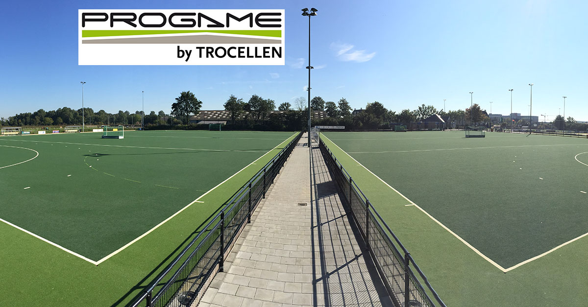 Artificial turf hockey pitch with a shock pad in Maarssen, Netherland