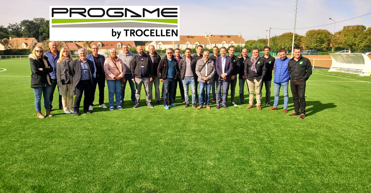 Artificial turf football pitch with a shock pad in Marolles, France